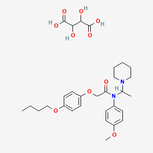 molecular formula C30H42N2O10 B13749950 Acetamide, N-(p-anisyl)-2-(p-butoxyphenoxy)-N-(1-methyl-2-piperidino)ethyl-, tartrate CAS No. 27468-63-9