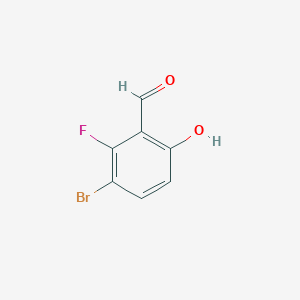 molecular formula C7H4BrFO2 B1374997 3-溴-2-氟-6-羟基苯甲醛 CAS No. 1160653-95-1