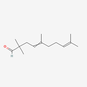 molecular formula C14H24O B13749970 2,2,5,9-Tetramethyldeca-4,8-dienal CAS No. 53131-20-7