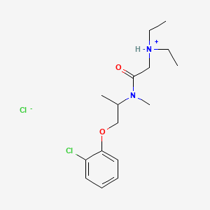 molecular formula C16H26Cl2N2O2 B13749978 N-(1-(o-Chlorophenoxy)-2-propyl)-2-(diethylamino)-N-methylacetamide hydrochloride CAS No. 102585-43-3