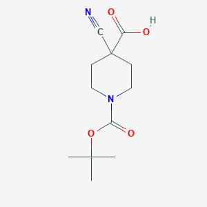molecular formula C12H18N2O4 B1375003 1-(叔丁氧羰基)-4-氰基哌啶-4-羧酸 CAS No. 495415-34-4