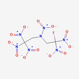 molecular formula C4H4FN7O12 B13750042 1-Fluoro-1,1,3,5,5-hexanitro-3-azapentane CAS No. 60569-13-3
