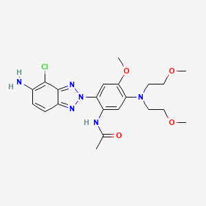 molecular formula C21H27ClN6O4 B13750078 Acetamide, N-(2-(5-amino-4-chloro-2H-benzotriazol-2-yl)-5-(bis(2-methoxyethyl)amino)-4-methoxyphenyl)- CAS No. 240433-82-3