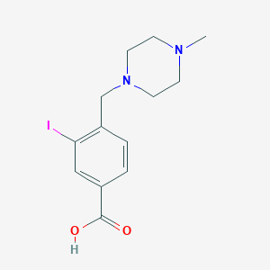 molecular formula C13H17IN2O2 B13750089 3-Iodo-4-((4-methylpiperazin-1-yl)methyl)benzoic acid CAS No. 1131614-85-1