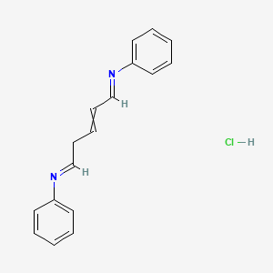 molecular formula C17H17ClN2 B13750161 Benzenamine, N,N'-2-pentene-1,5-diylidenebis-, monohydrochloride CAS No. 51143-35-2