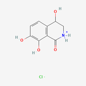molecular formula C9H10ClNO4 B13750168 Isoquinolin-1-one, 1,2,3,4-tetrahydro-4,7,8-trihydroxy-, hydrochloride CAS No. 101670-58-0