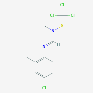 molecular formula C10H10Cl4N2S B13750190 N'-(4-Chloro-2-methylphenyl)-N-methyl-N-[(trichloromethyl)sulfanyl]methanimidamide CAS No. 55311-57-4
