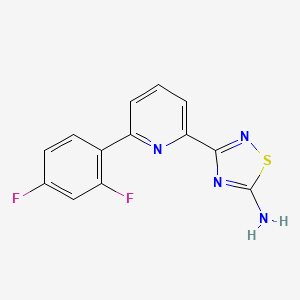 molecular formula C13H8F2N4S B13750192 3-(6-(2,4-Difluorophenyl)pyridin-2-yl)-1,2,4-thiadiazol-5-amine 
