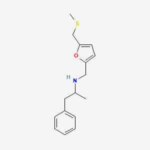 molecular formula C16H21NOS B13750212 FURFURYLAMINE, N-(alpha-METHYLPHENETHYL)-5-((METHYLTHIO)METHYL)- CAS No. 23656-76-0
