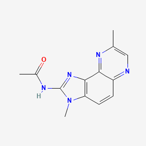 molecular formula C13H13N5O B13750228 Acetamide, N-(3,8-dimethyl-3H-imidazo(4,5-f)quinoxalin-2-yl)- CAS No. 107609-69-8