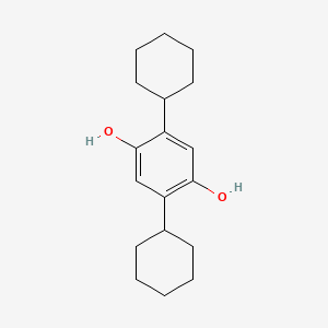 molecular formula C18H26O2 B13750267 1,4-Benzenediol, 2,5-dicyclohexyl- CAS No. 25785-60-8