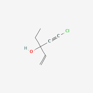 molecular formula C7H9ClO B13750296 5-Chloro-3-ethylpent-1-en-4-yn-3-ol CAS No. 26839-80-5