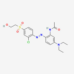 molecular formula C20H25ClN4O4S B13750355 Acetamide, N-(2-((2-chloro-4-((2-hydroxyethyl)sulfonyl)phenyl)azo)-5-(diethylamino)phenyl)- CAS No. 62335-85-7