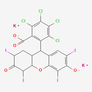 molecular formula C20H8Cl4I4K2O5 B13750390 Dipotassium 2,3,4,5-tetrachloro-6-(2,4,5,7-tetraiodo-6-oxido-3-oxo-2,3,4,4a,9,9a-hexahydro-1H-xanthen-9-yl)benzoate CAS No. 23282-65-7