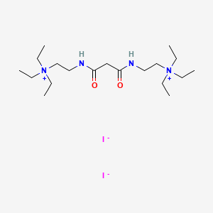 molecular formula C19H42I2N4O2 B13750440 Ammonium, malonylbis(iminoethylene)bis(triethyl-, diiodide CAS No. 62073-24-9