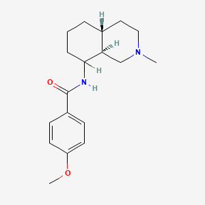 molecular formula C18H26N2O2 B13750490 Isoquinoline, decahydro-8-(4-methoxybenzamido)-2-methyl-, (E)- CAS No. 53525-84-1