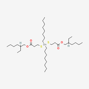 molecular formula C38H76O4S2Sn B13750497 10-Oxa-4,6-dithia-5-stannahexadecanoic acid, 12-ethyl-5,5-dioctyl-9-oxo-, 2-ethylhexyl ester CAS No. 59185-95-4
