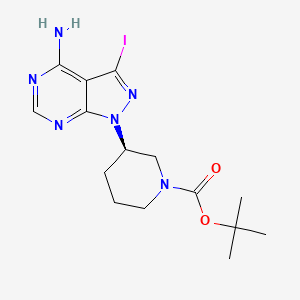 B1375060 (R)-tert-Butyl 3-(4-amino-3-iodo-1H-pyrazolo[3,4-d]pyrimidin-1-yl)piperidine-1-carboxylate CAS No. 1276110-38-3