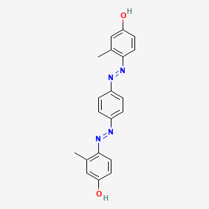 molecular formula C20H18N4O2 B13750652 Phenol, 4,4'-[1,4-phenylenebis(azo)]bis[3-methyl- CAS No. 27184-69-6