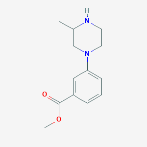 molecular formula C13H18N2O2 B13750664 Methyl 3-(3-methylpiperazin-1-yl)benzoate CAS No. 1131622-66-6