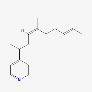 molecular formula C17H25N B13750738 Pyridine, 4-(1,4,8-trimethyl-3,7-nonadienyl)-, (Z)- CAS No. 38462-27-0