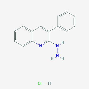 molecular formula C15H14ClN3 B13750741 2-Hydrazino-3-phenylquinoline hydrochloride CAS No. 1172536-72-9
