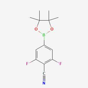 molecular formula C13H14BF2NO2 B1375084 2,6-Difluoro-4-(4,4,5,5-tetramethyl-1,3,2-dioxaborolan-2-yl)benzonitrile CAS No. 1003298-73-4