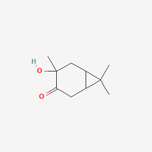 molecular formula C10H16O2 B13750845 4-Hydroxy-4,7,7-trimethylbicyclo[4.1.0]heptan-3-one CAS No. 85391-89-5