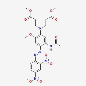 molecular formula C23H26N6O10 B13750847 Methyl N-[5-(acetylamino)-4-[(2,4-dinitrophenyl)azo]-2-methoxyphenyl]-N-(3-methoxy-3-oxopropyl)-beta-alaninate CAS No. 62072-81-5