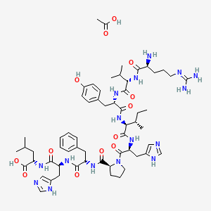 molecular formula C60H88N16O13 B13750871 Des-asp1 angiotensin I acetate 