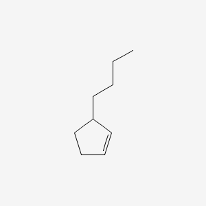 molecular formula C9H16 B13750916 Cyclopentene, 3-butyl- CAS No. 22531-00-6