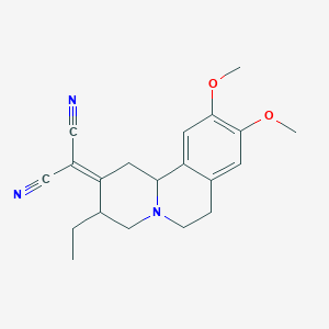 molecular formula C20H23N3O2 B13750954 (3-Ethyl-9,10-dimethoxy-1,3,4,6,7,11b-hexahydro-2h-pyrido[2,1-a]isoquinolin-2-ylidene)propanedinitrile CAS No. 52927-74-9