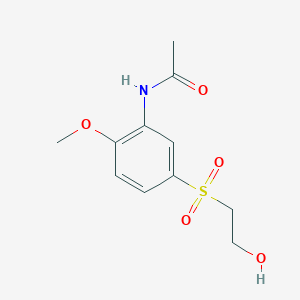 molecular formula C11H15NO5S B13750955 Acetamide, N-[5-[(2-hydroxyethyl)sulfonyl]-2-methoxyphenyl]- CAS No. 27375-53-7
