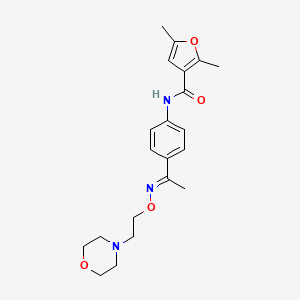 molecular formula C21H27N3O4 B13750959 p-(2,5-Dimethyl-3-furoylamino)acetophenone O-(2-morpholinoethyl)oxime CAS No. 38063-95-5