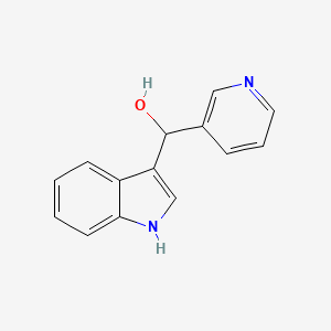 molecular formula C14H12N2O B13750964 1H-Indole-3-methanol, alpha-3-pyridinyl- CAS No. 55042-52-9
