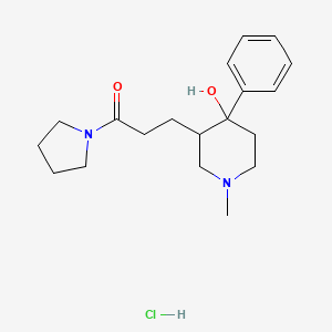 molecular formula C19H29ClN2O2 B13750984 3-(4-Hydroxy-1-methyl-4-phenylpiperidin-3-yl)-1-pyrrolidin-1-ylpropan-1-one;hydrochloride CAS No. 5435-13-2