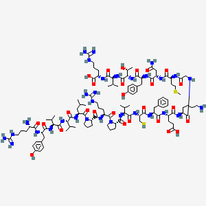 molecular formula C110H175N31O27S2 B13750995 L-Arginine,l-arginyl-L-tyrosyl-L-valyl-L-valyl-L-Leucyl-L-prolyl-L-arginyl-L-prolyl-L-valyl-L-cysteinyl-L-phenylalanyl-L-a-glutamyl-L-Lysylglycyl-L-methionyl-L-asparaginyl-L-tyrosyl-l-threonyl-l-valyl 