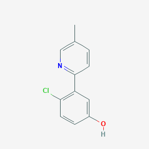 molecular formula C12H10ClNO B13751007 4-Chloro-3-(5-methylpyridin-2-yl)phenol CAS No. 1150618-01-1