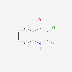 molecular formula C10H7Cl2NO B13751010 3,8-Dichloro-4-hydroxy-2-methylquinoline 