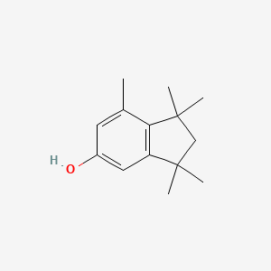 molecular formula C14H20O B13751032 1,1,3,3,7-Pentamethylindan-5-ol CAS No. 53718-29-9