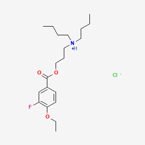 molecular formula C20H33ClFNO3 B13751091 dibutyl-[3-(4-ethoxy-3-fluorobenzoyl)oxypropyl]azanium;chloride CAS No. 3829-92-3