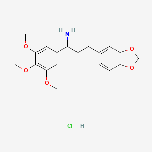 molecular formula C19H24ClNO5 B13751093 3-(1,3-Benzodioxol-5-yl)-1-(3,4,5-trimethoxyphenyl)propan-1-amine;hydrochloride CAS No. 6271-06-3