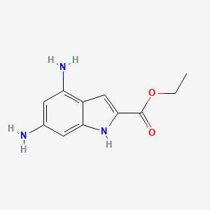 molecular formula C11H13N3O2 B13751102 Ethyl 4,6-diamino-1H-indole-2-carboxylate CAS No. 1003708-86-8