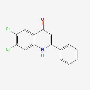 molecular formula C15H9Cl2NO B13751107 6,7-Dichloro-2-phenyl-4-quinolinol CAS No. 1070879-79-6