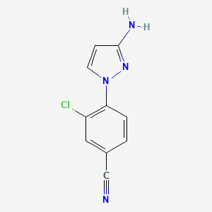 molecular formula C10H7ClN4 B1375112 4-(3-amino-1H-pyrazol-1-yl)-3-chlorobenzonitrile CAS No. 1343126-68-0