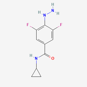 molecular formula C10H11F2N3O B1375114 N-cyclopropyl-3,5-difluoro-4-hydrazinylbenzamide CAS No. 1343718-44-4