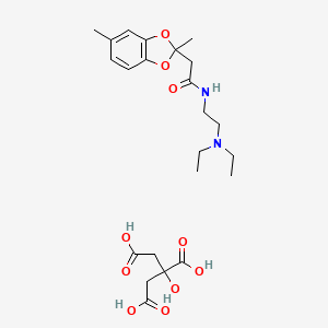 molecular formula C23H34N2O10 B13751151 1,3-Benzodioxole-2-acetamide, N-(2-diethylaminoethyl)-2,5-dimethyl-, citrate CAS No. 50836-29-8