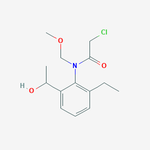 molecular formula C14H20ClNO3 B13751184 2-chloro-N-[2-ethyl-6-(1-hydroxyethyl)phenyl]-N-(methoxymethyl)acetamide CAS No. 119888-65-2