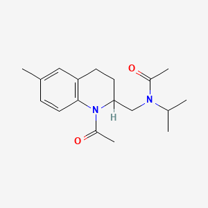 molecular formula C18H26N2O2 B13751210 N-((1-Acetyl-1,2,3,4-tetrahydro-6-methyl-2-quinolyl)methyl)-N-isopropylacetamide CAS No. 22982-86-1
