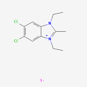 molecular formula C12H15Cl2IN2 B13751225 5,6-Dichloro-1,3-diethyl-2-methyl-1H-benzimidazolium iodide CAS No. 24351-12-0